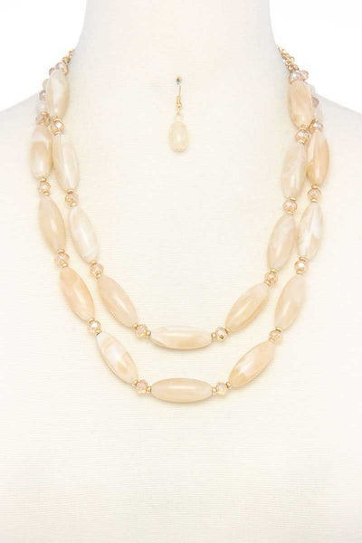 Oval Bead Layered Necklace - Fashion and Sexy