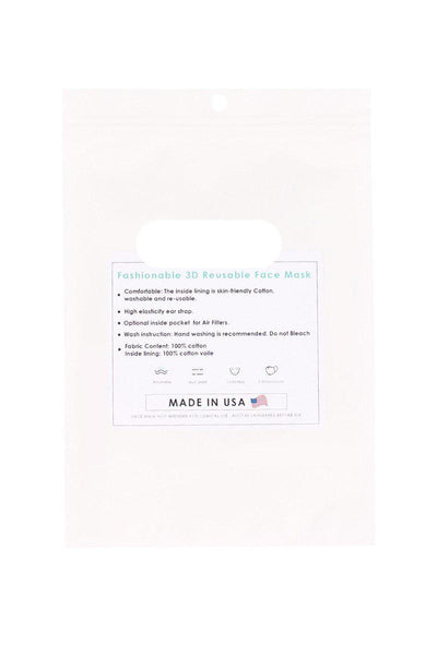 Cotton Stripe 3d Reusable Face Mask